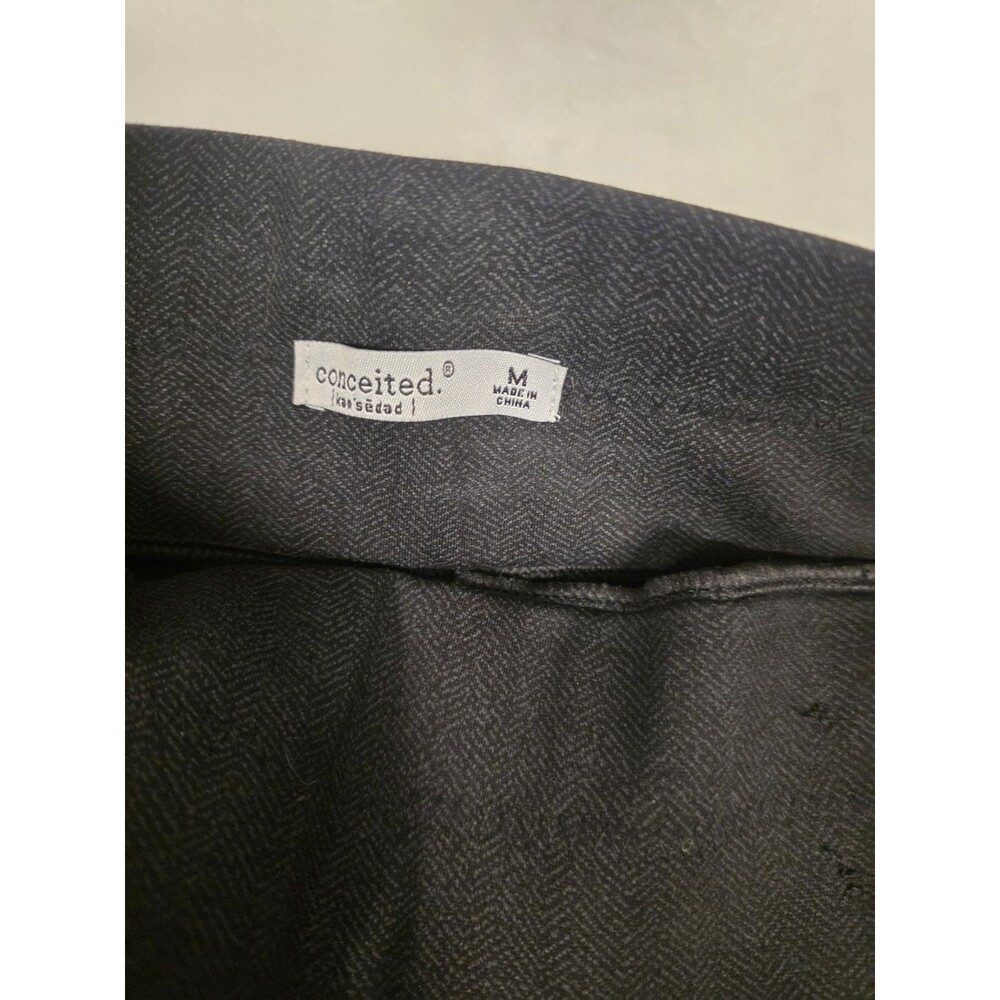 Conceited Black Dress Pants Button Flat Front Tapered Leg Solid Women - Picture 6 of 10